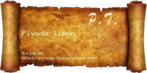 Pivoda Timon névjegykártya